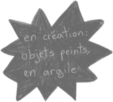 En creation : objets peints, en argile